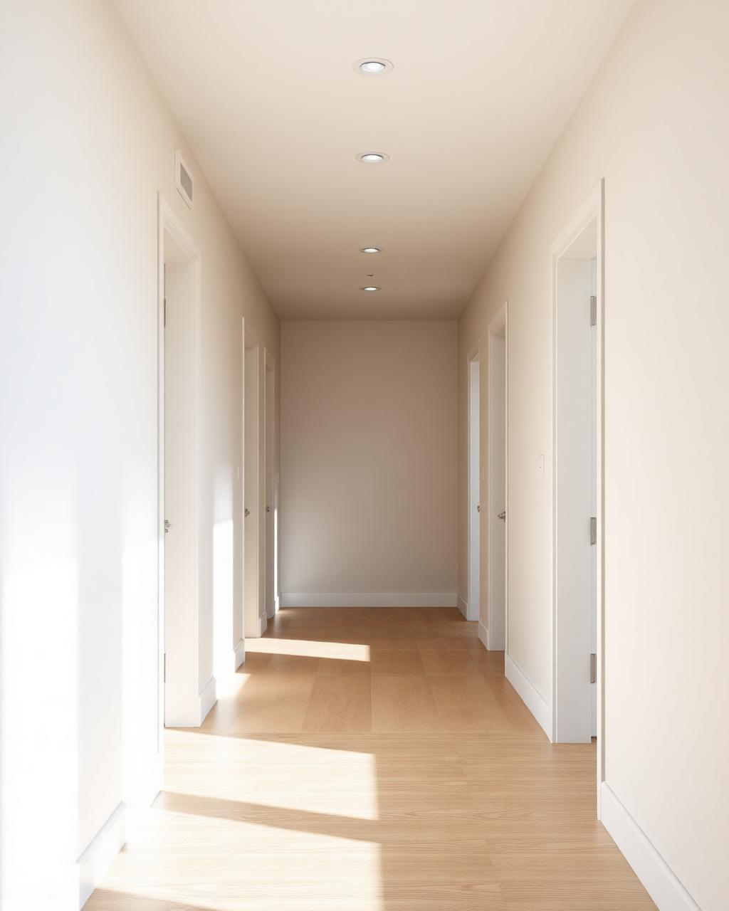 Hallway with flawless level 5 smooth drywall finish